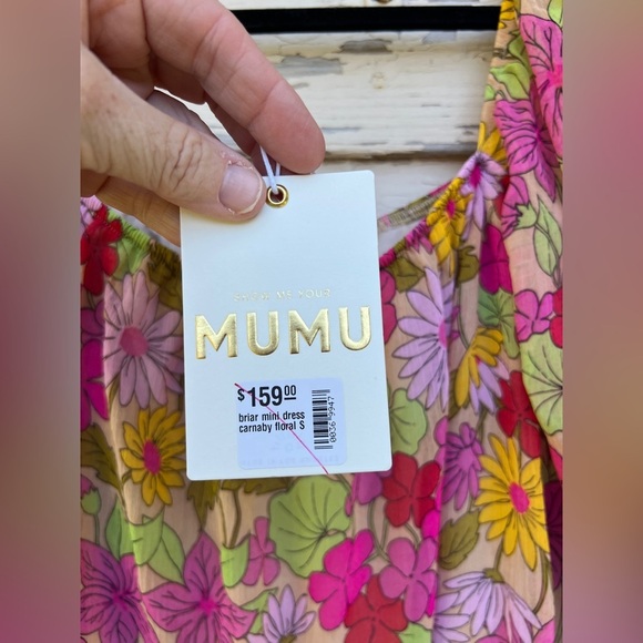 Show Me Your MuMu Briar Carnaby Floral Flower Power Retro Sheer Mini Dress S New - Picture 6 of 8